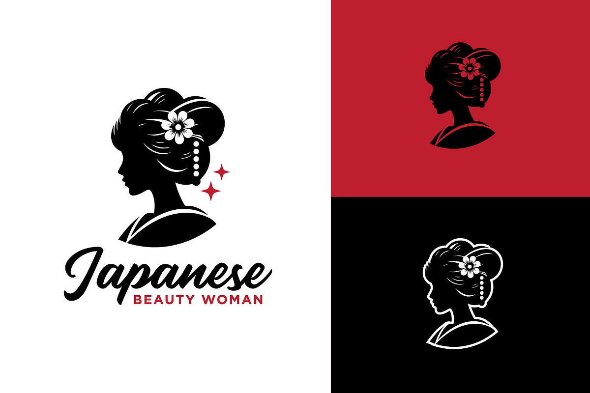 Geisha Beauty japanese woman logo, a Branding & Logo Template by funpixel