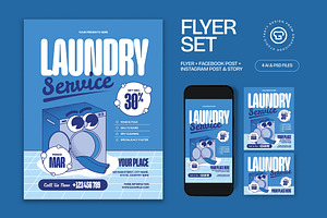 Laundry Service Flyer, a Flyer Template by graphicook