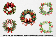 Christmas Wreath Sublimation Clipart, a Decorative Illustration by SindyPrintDesign (Thumbnail 3 of 3)