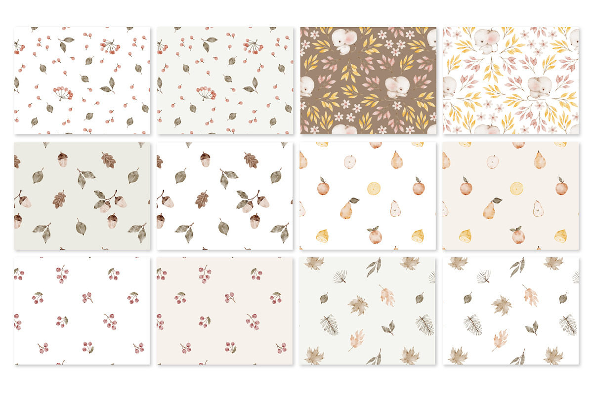 BABY AUTUMN watercolor set, a Seasonal Illustration by erasovas (Photo 7 of 12)