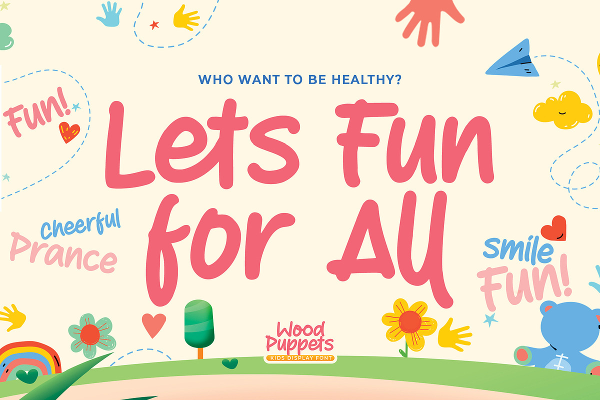 Wood Puppets – Kids Display font, a Handwritten Font by Gassstype (Photo 5 of 8)