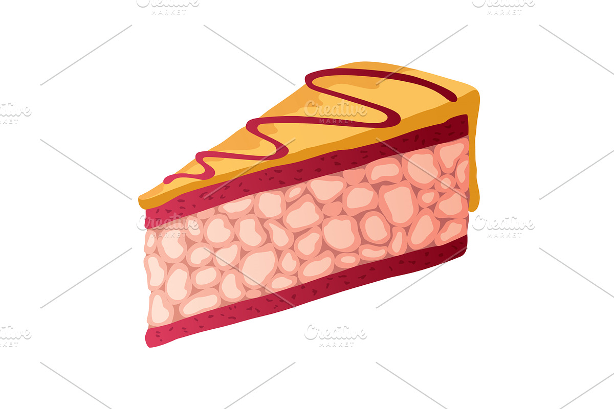 Cake slice. Colorful sweet cake, an Illustration by the8monkey