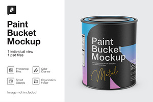 Glossy Paint Can Mockup