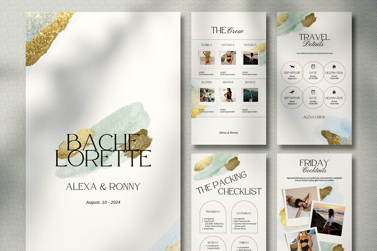 Luxury  Bachelorette Itinerary Canva, a Presentation Template by SKY CREATION (Photo 3 of 7)