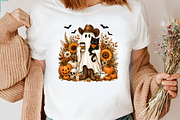 Halloween Cowboy Ghost Black Cat, a Seasonal Illustration by CraftArtStudio (Thumbnail 3 of 4)