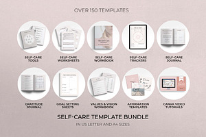 Self-Care Canva Template Bundle