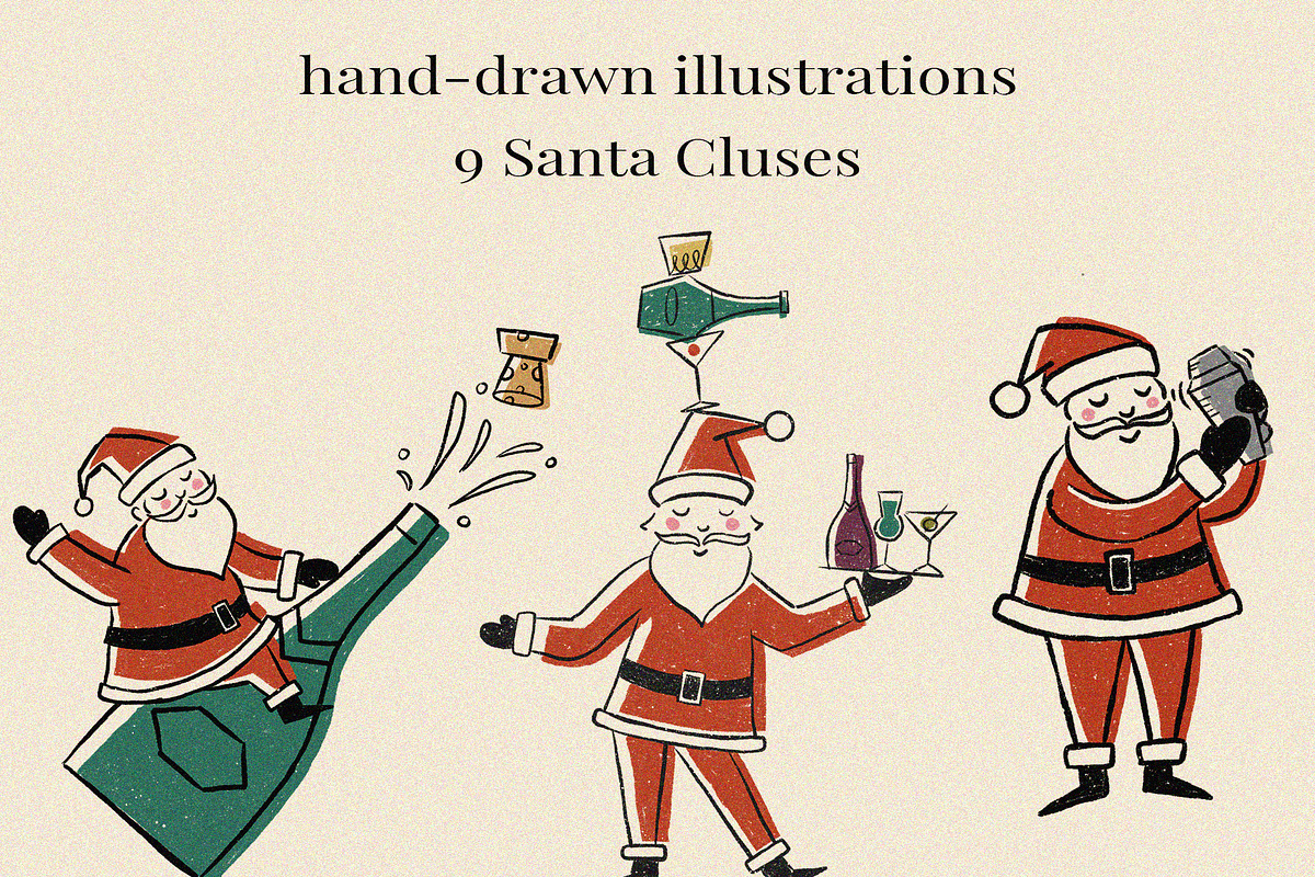 Santa Cocktails Clipart, an Object Illustration by Teresa Art Store (Photo 5 of 7)