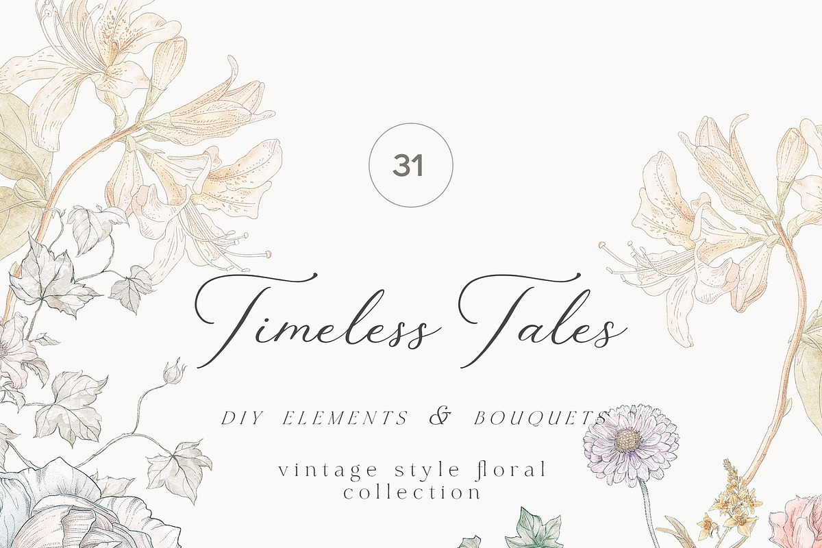 Vintage Floral Bundle, an Object Illustration by studioequinox (Photo 60 of 65)