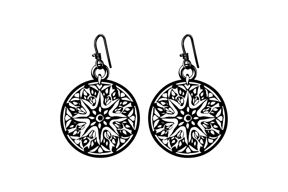 Round Filigree Earrings SVG Set, an Object Graphic by Creativeshirt (Photo 8 of 13)