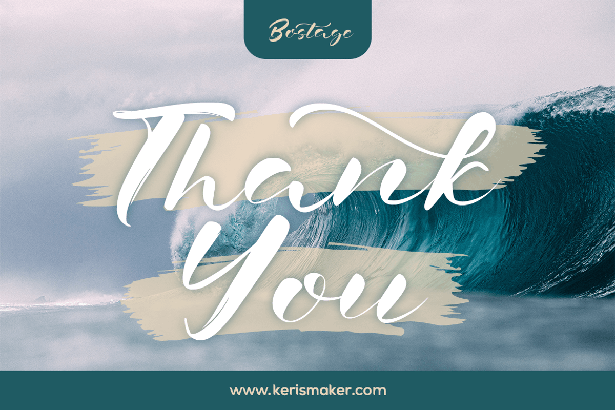 Bostega, a Script Font by kerismaker (Photo 12 of 12)