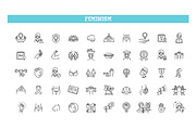 Feminism thin line icons set, an Outline Icon by Tettygreen (Thumbnail 1 of 2)