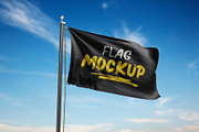 Flag Mockup, an Advertising Mockup by UFR_GRAPHIC (Thumbnail 1 of 4)