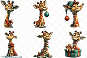 Quirky Christmas Giraffe Clipart, an Illustration by Black Bird Studio (Thumbnail 3 of 6)