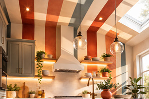 Circus retro stripes interior design, a Photo by Dvoevnore photos