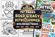 Bold Easy Retro Summer Coloring Page, a Seasonal Illustration by Craftsbeefy (Thumbnail 1 of 4)
