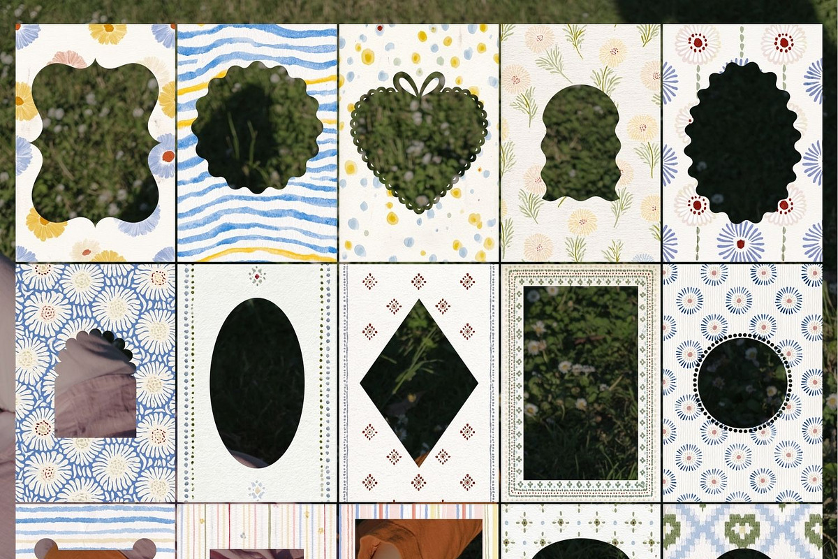 Meadow Frames & Backgrounds, an Object Graphic by Natali Batu (Photo 4 of 12)