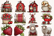 Watercolor Farm Clipart Bundle, a Seasonal Illustration by Designworld (Thumbnail 5 of 9)