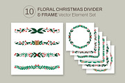 Floral Christmas Dividers and Frames, a Background Graphic by Revoltan Studios (Thumbnail 1 of 3)