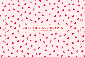 Cute Tiny Red Hearts, a Pattern Graphic by MalyskaStudio