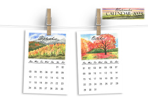 Watercolor Printable Calendar 2023