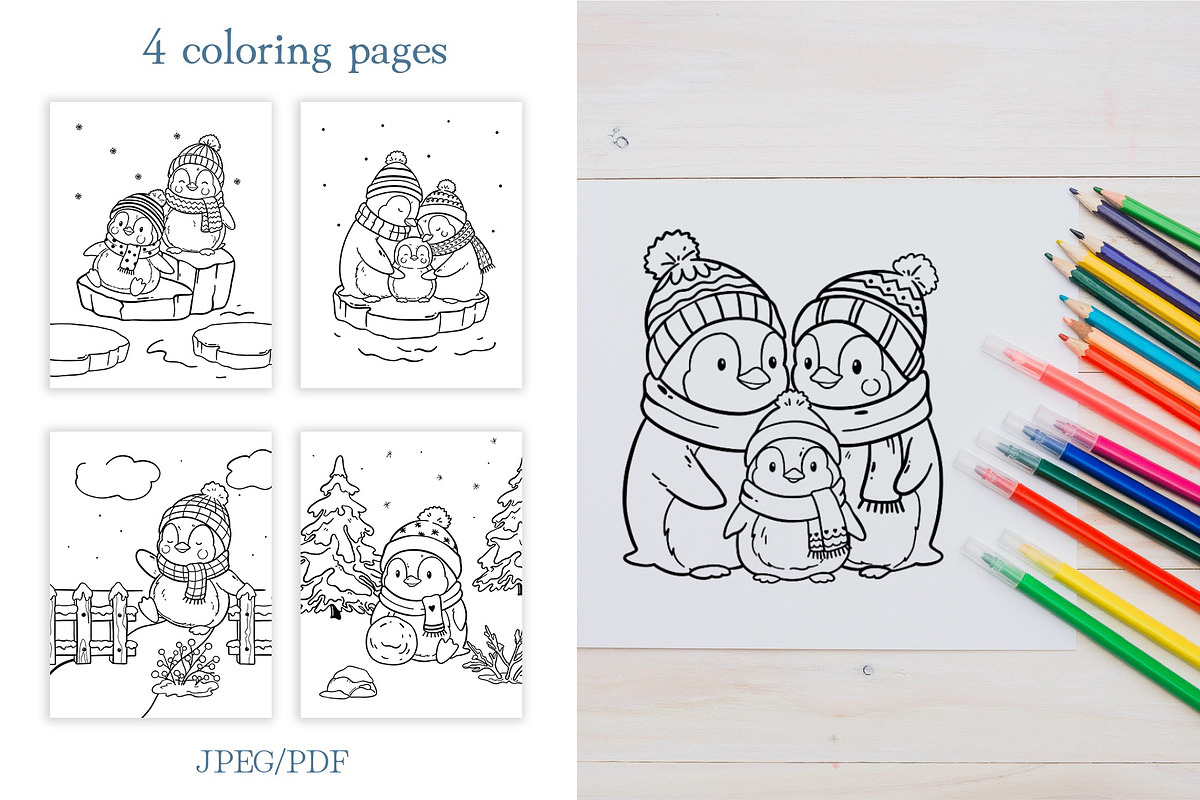 Winter Penguin PNG SVG Clipart, an Animal Illustration by ArtGiftsStudio (Photo 3 of 4)