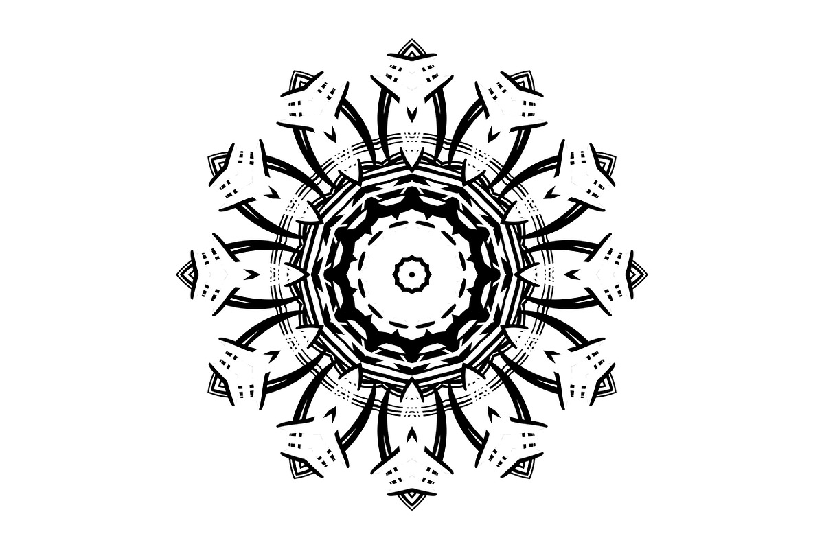 Modern Black and White Mandala Pack, a Decorative Illustration by NJ Himel (Photo 7 of 101)