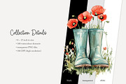 100 watercolour poppy clip art, a Seasonal Illustration by Poppy Lane Studio (Thumbnail 12 of 12)