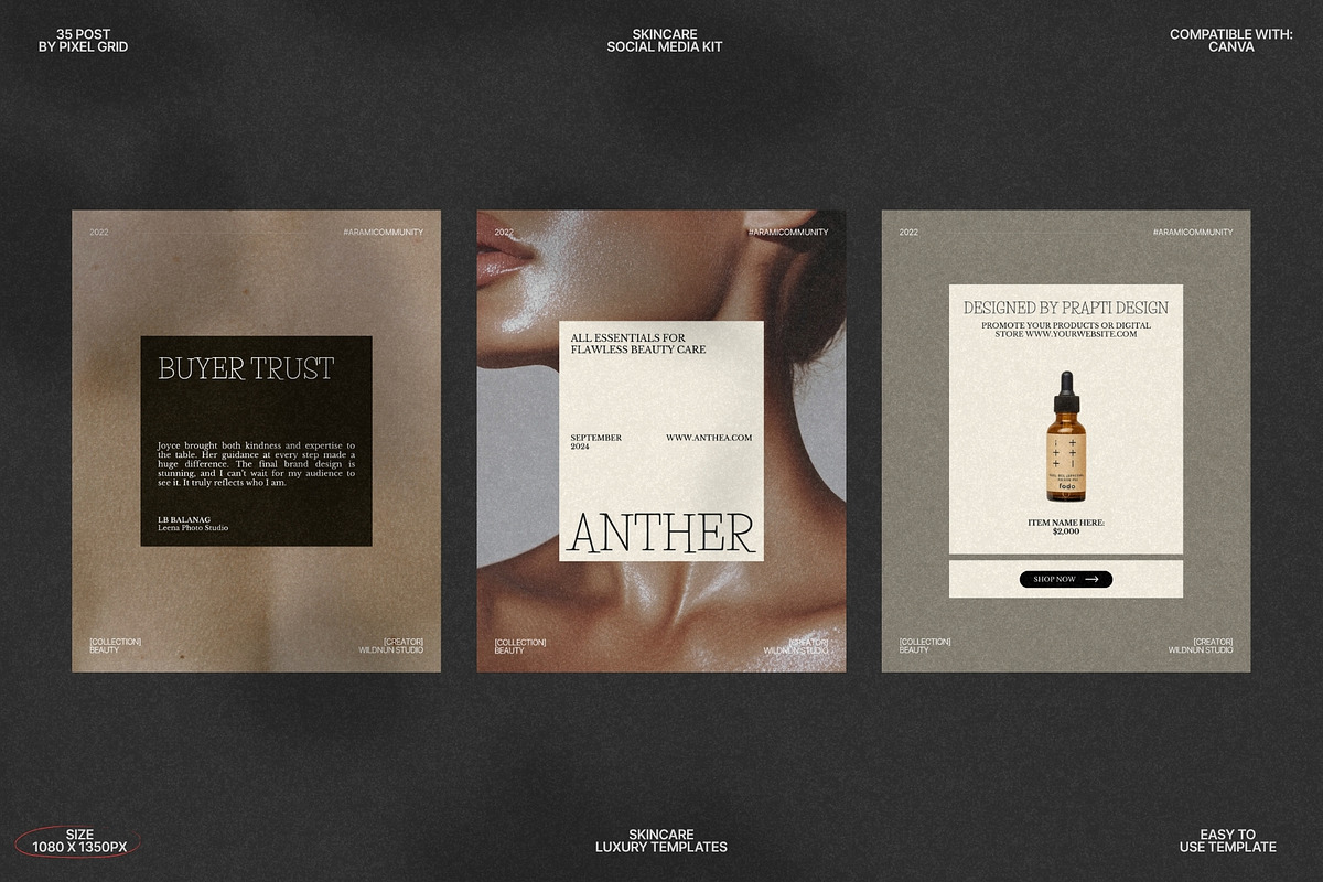 Skincare Canva Posts for IG preview 5