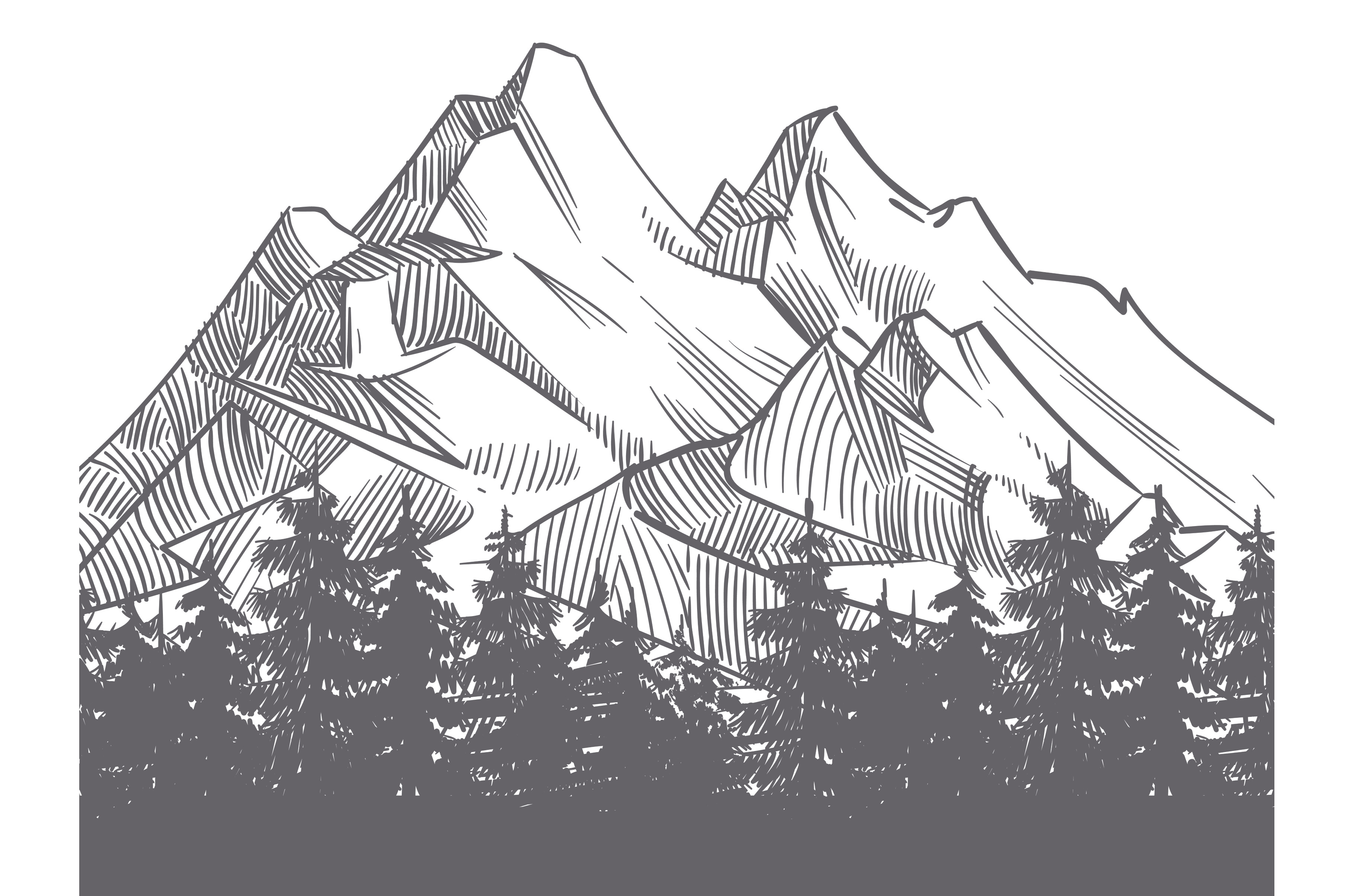 Hand drawn nature landscape with, a Background Graphic by Valerie Bodnar