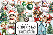 Glitter Cute Christmas Sublimation, an Illustration by Libby Wishes (Thumbnail 1 of 8)