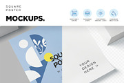Square Poster Mockups, an Advertising Mockup by megostudi0 (Thumbnail 5 of 6)