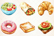 Watercolor Breakfast Clipart, an Illustration by Rose Art (Thumbnail 4 of 4)