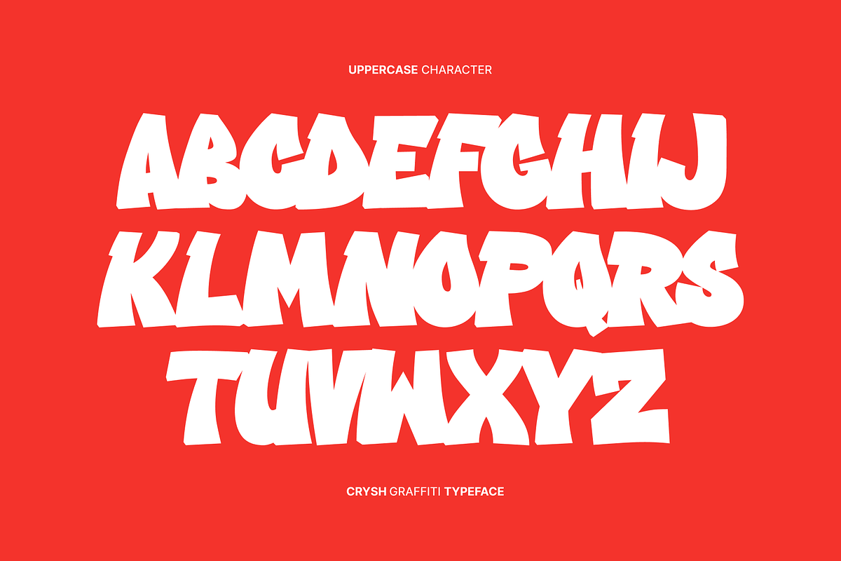 Crysh Graffiti Typeface, a Handwritten Font by Fitrah Type (Photo 3 of 12)
