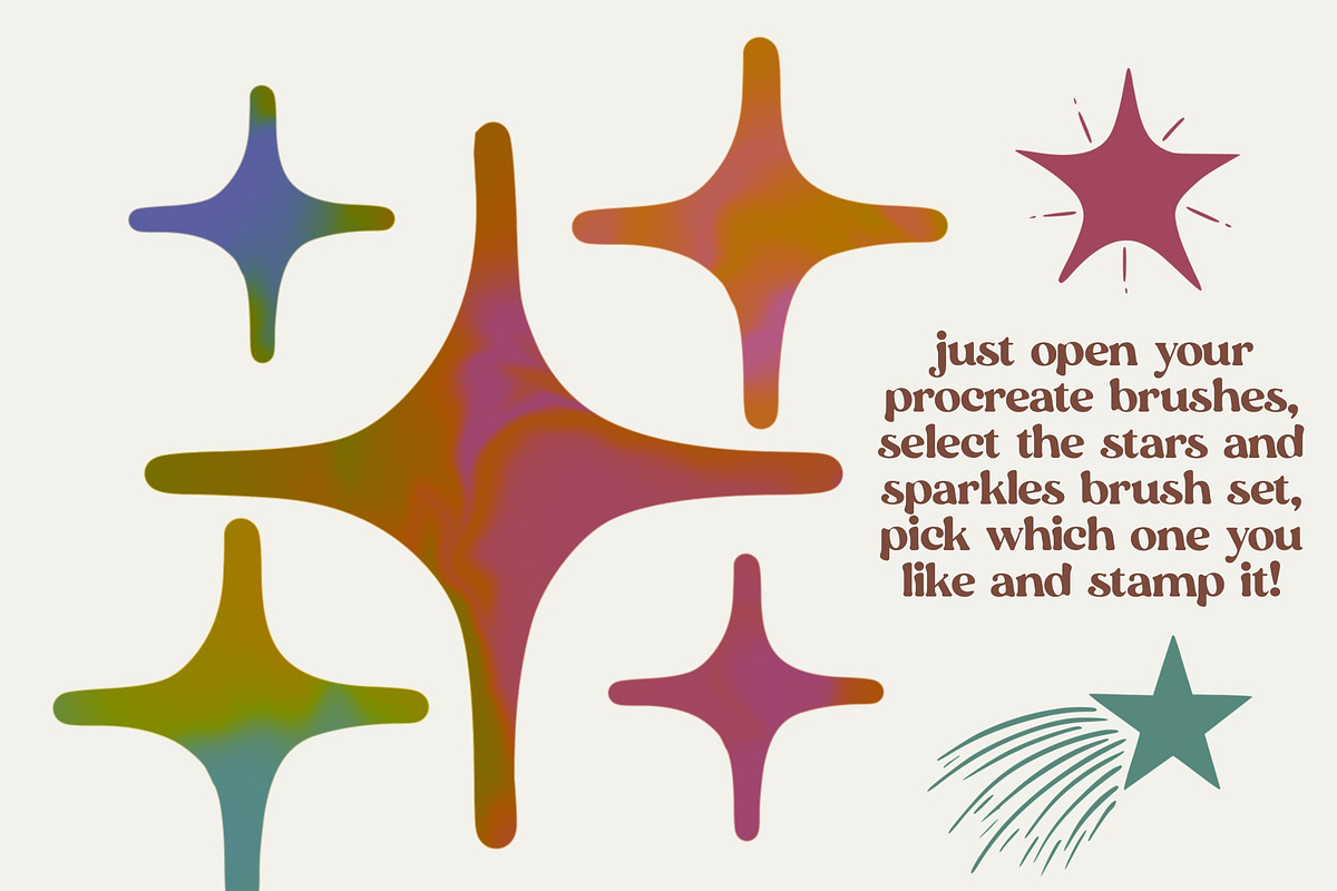 Star & Sparkles Procreate Stamps, a Brush Add-On by Dear Darling Design (Photo 2 of 6)