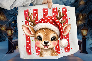 Cute Christmas Reindeer Trendy Dot, a Seasonal Illustration by Canvas Craft