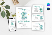 Little Dragon Baby Shower Bundle, an Invitation Template by SvetaArtStore (Thumbnail 1 of 7)