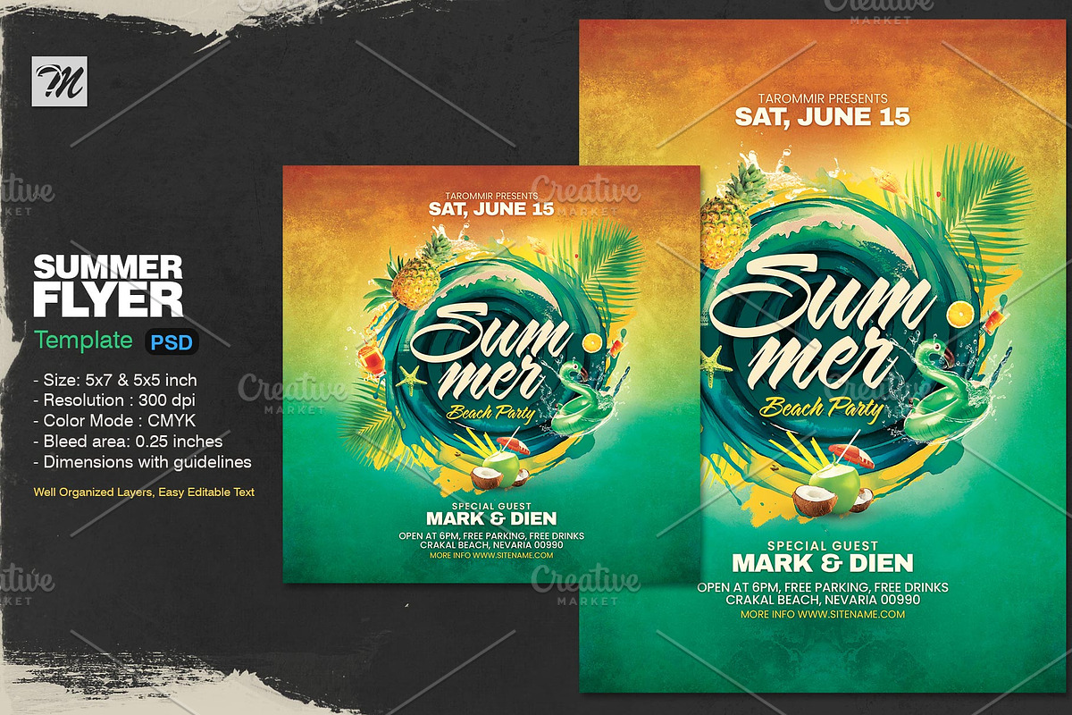 Summer Flyer Template, a Flyer Template by Tarommir (Photo 1 of 4)