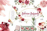 Bohemian Burgundy & Dusty Rose, an Illustration by Kim Thoa Designs (Thumbnail 1 of 10)