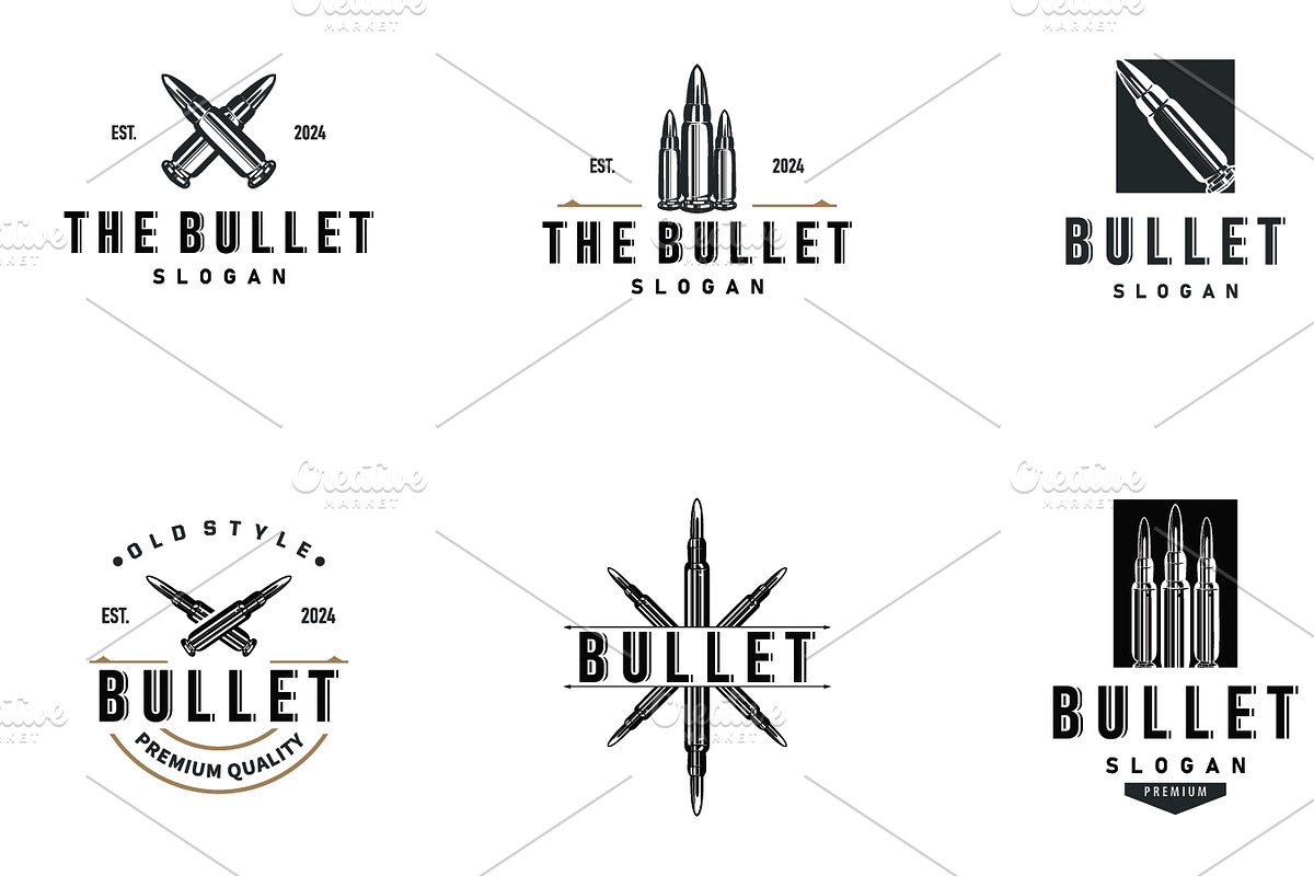 design bundle ammunition bullet logo, a Branding & Logo Template by Maylianaw28