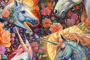 Unicorn Amidst Blossom Dream