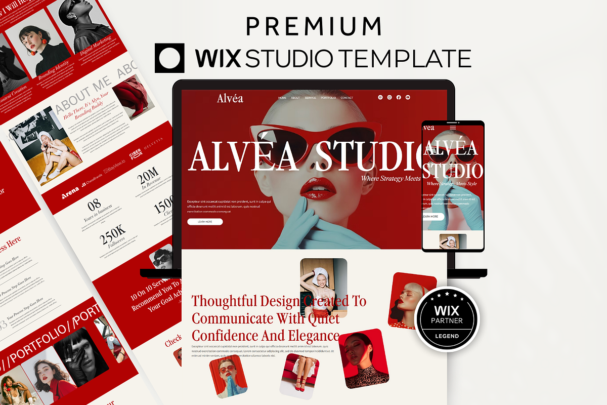 Bold Wix Studio Landing Page Website, a Wix Template by AdvertFox (Photo 1 of 9)