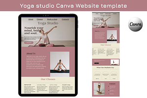 Yoga studio Canva website Template, a Websites & App Template by Amiraliya