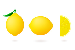 Fresh lemon 3d icons. Isolated lemon, a Food Illustration by Valerie Bodnar