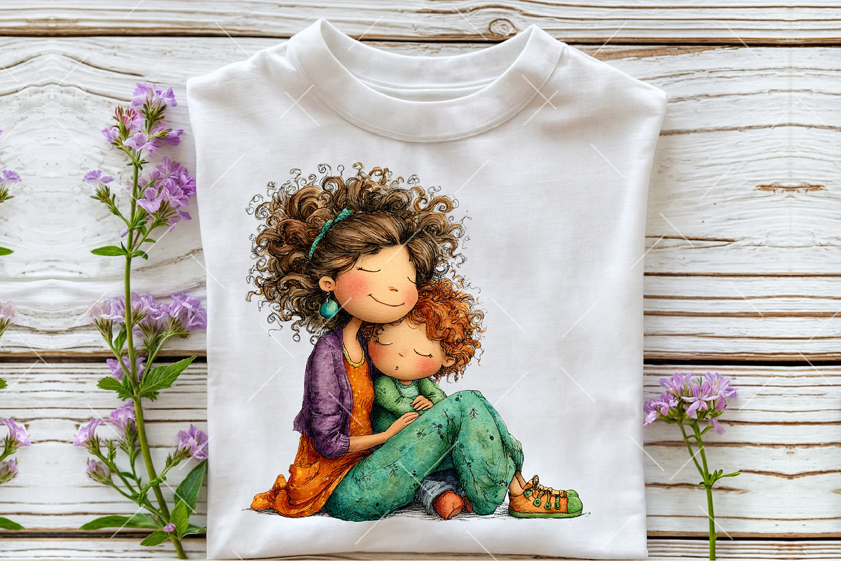 Whimsical Mother and Child Clipart, an Illustration by OK Design (Photo 6 of 6)