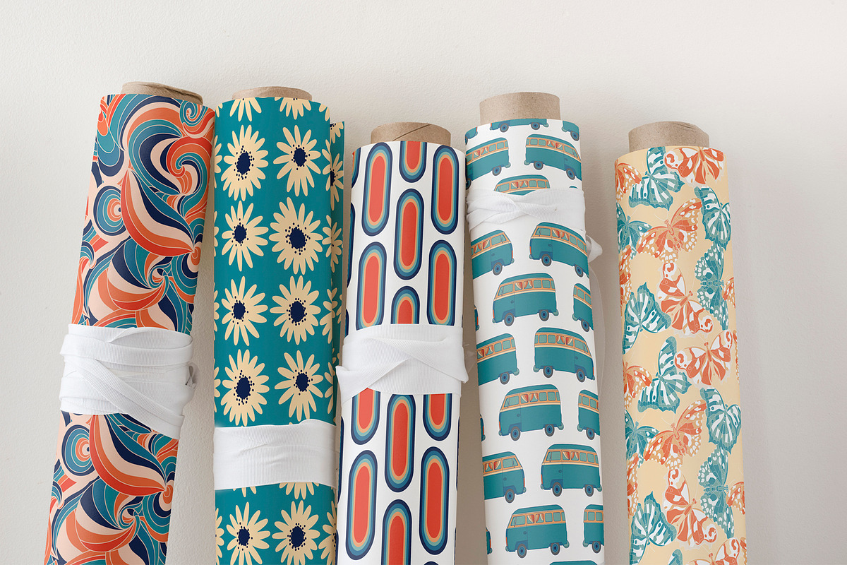 Retro 70s Seamless Patterns vol 1, a Pattern Graphic by mila_leev (Photo 3 of 10)