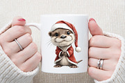 Christmas Otter Clipart Set, an Illustration by Sublimation Artist (Thumbnail 5 of 6)