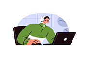 People work, study on laptop set, a Technology Illustration by PaperTrident (Thumbnail 5 of 7)