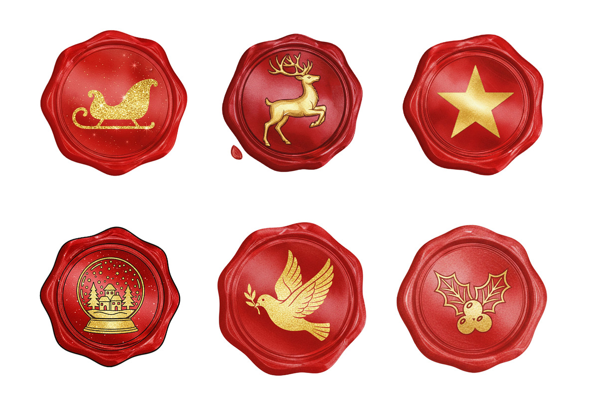Elegant Red Wax Seal Stamp Clipart, an Illustration by SinaCreation (Photo 3 of 7)