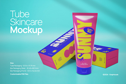 Tube Skincare Mockup, a Packaging Mockup by graphicook