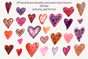 Hearts & Flowers Valentine clipart, a Pattern Graphic by Dina Guiter (Thumbnail 3 of 13)
